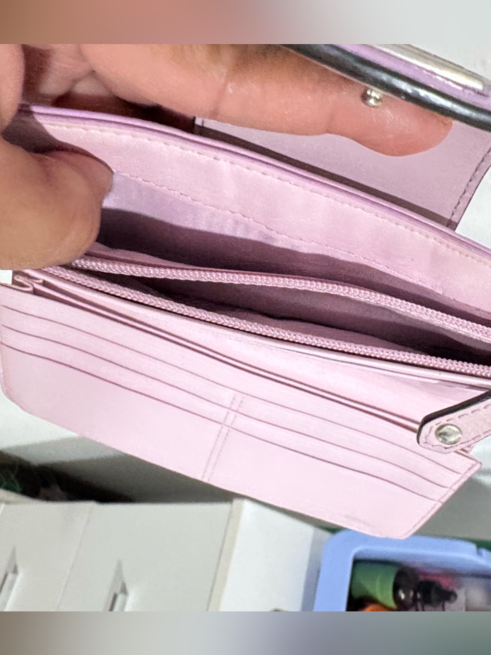 Coach Lavender Madison Opt Art Signature Zip Wallet - Picture 5 of 6